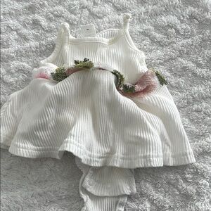 White Floral Kids Dress